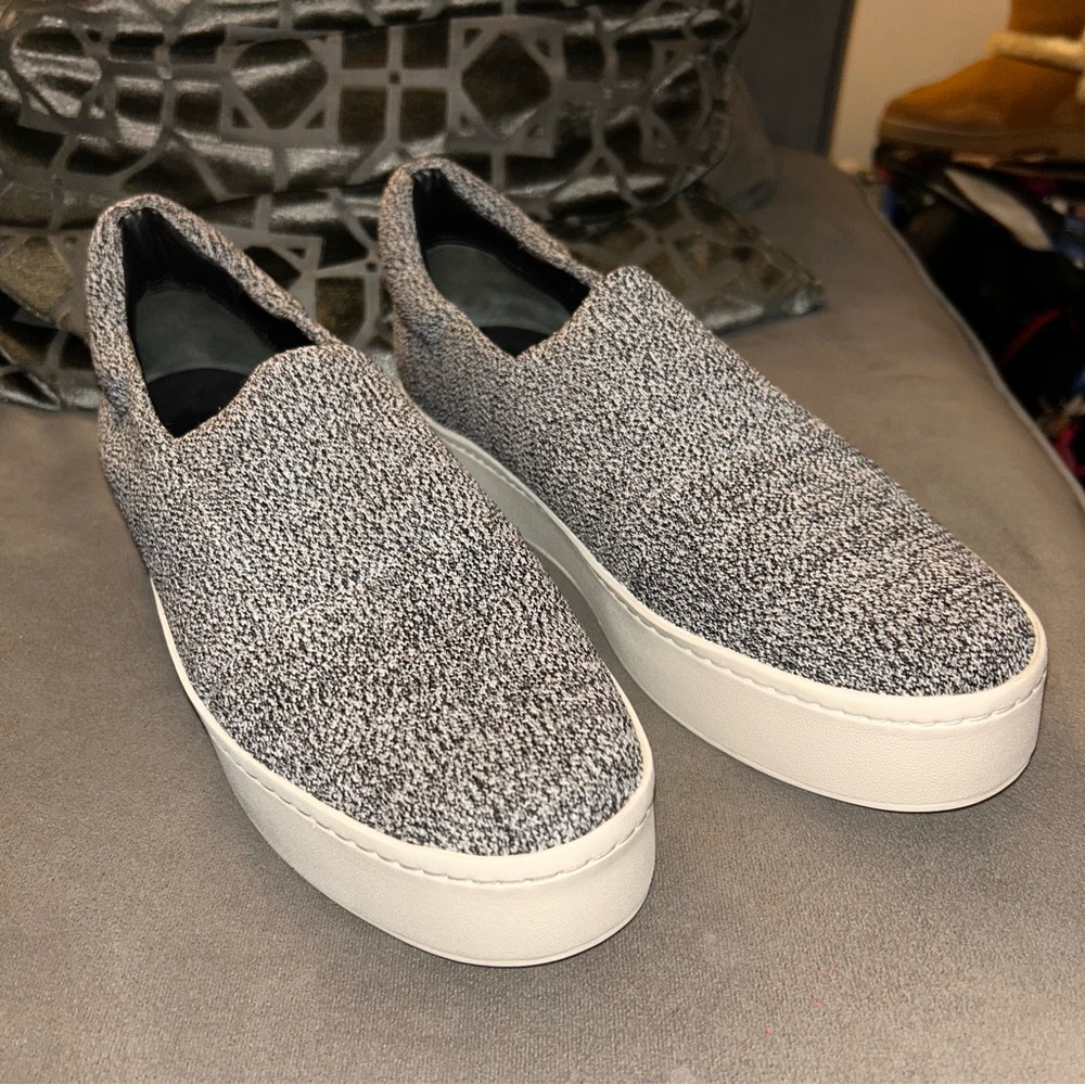 Vince Grey Marl Walsh Knit Slip On Platform Sneakers Shoes Women’s Size 9.5M